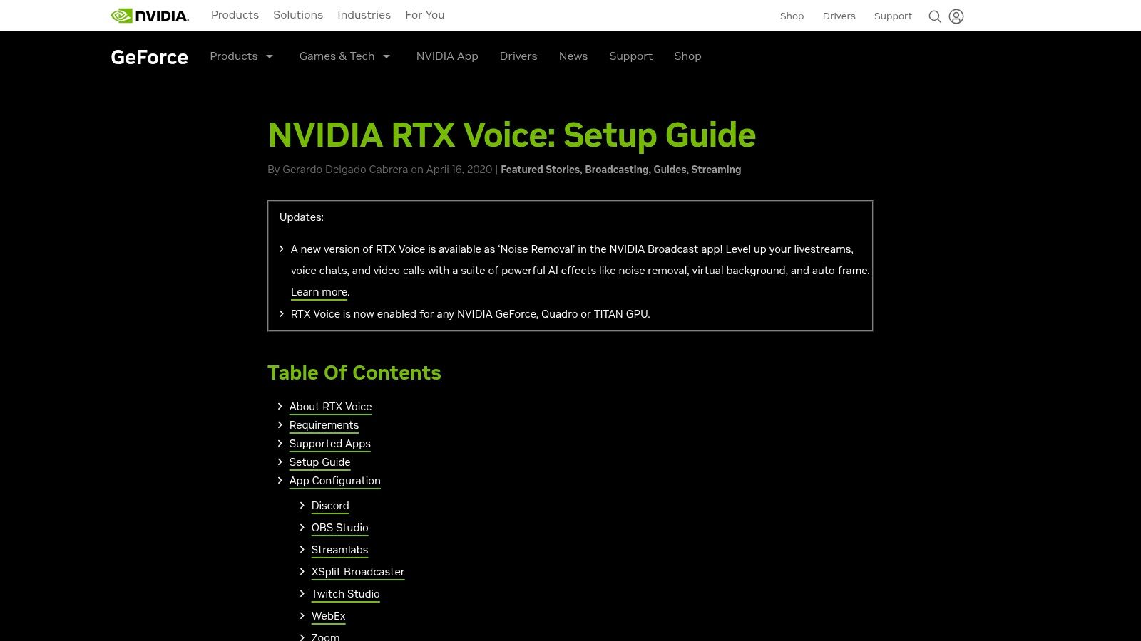 RTX Voice (for older NVIDIA GPUs)