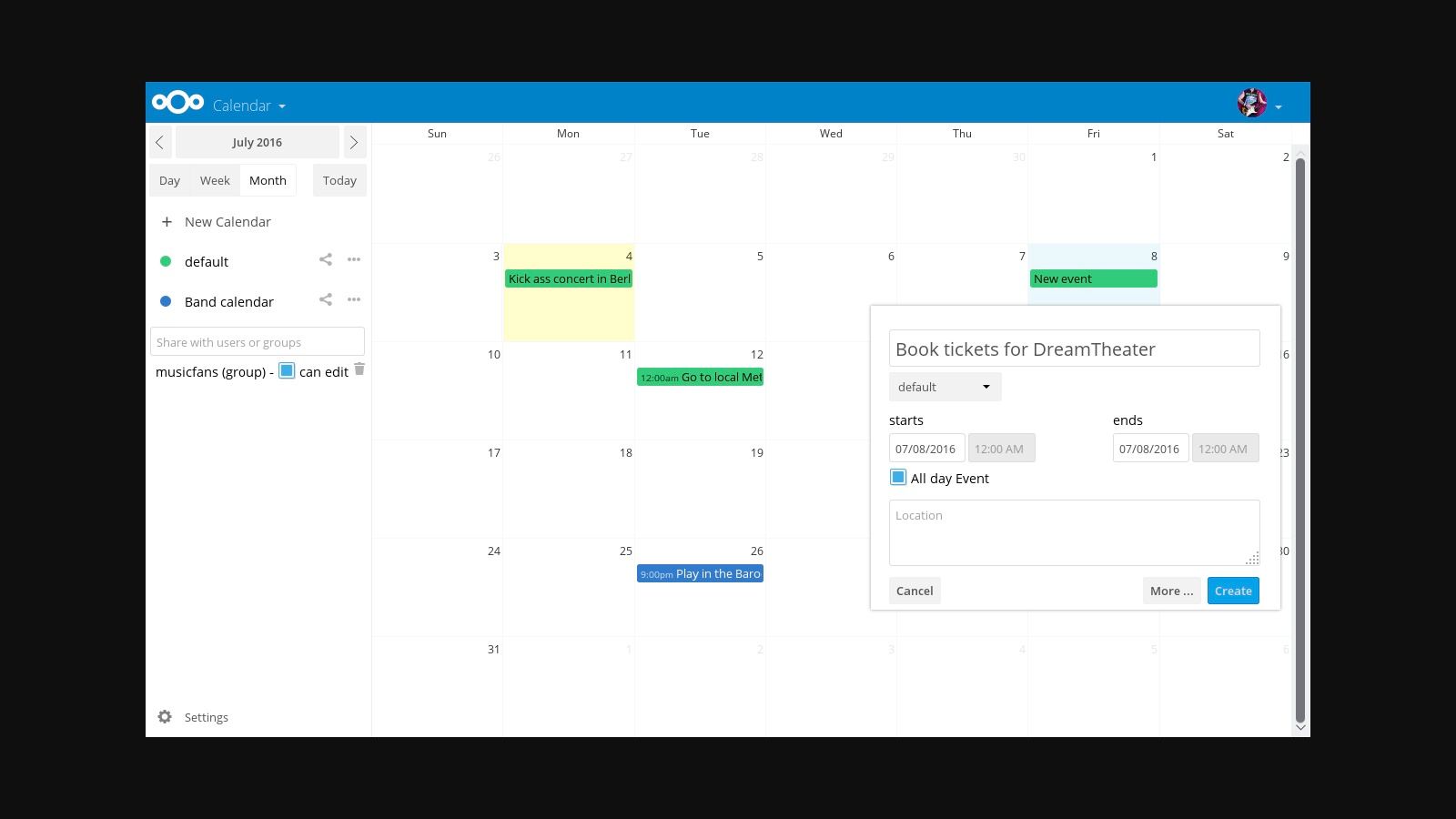 Nextcloud Calendar